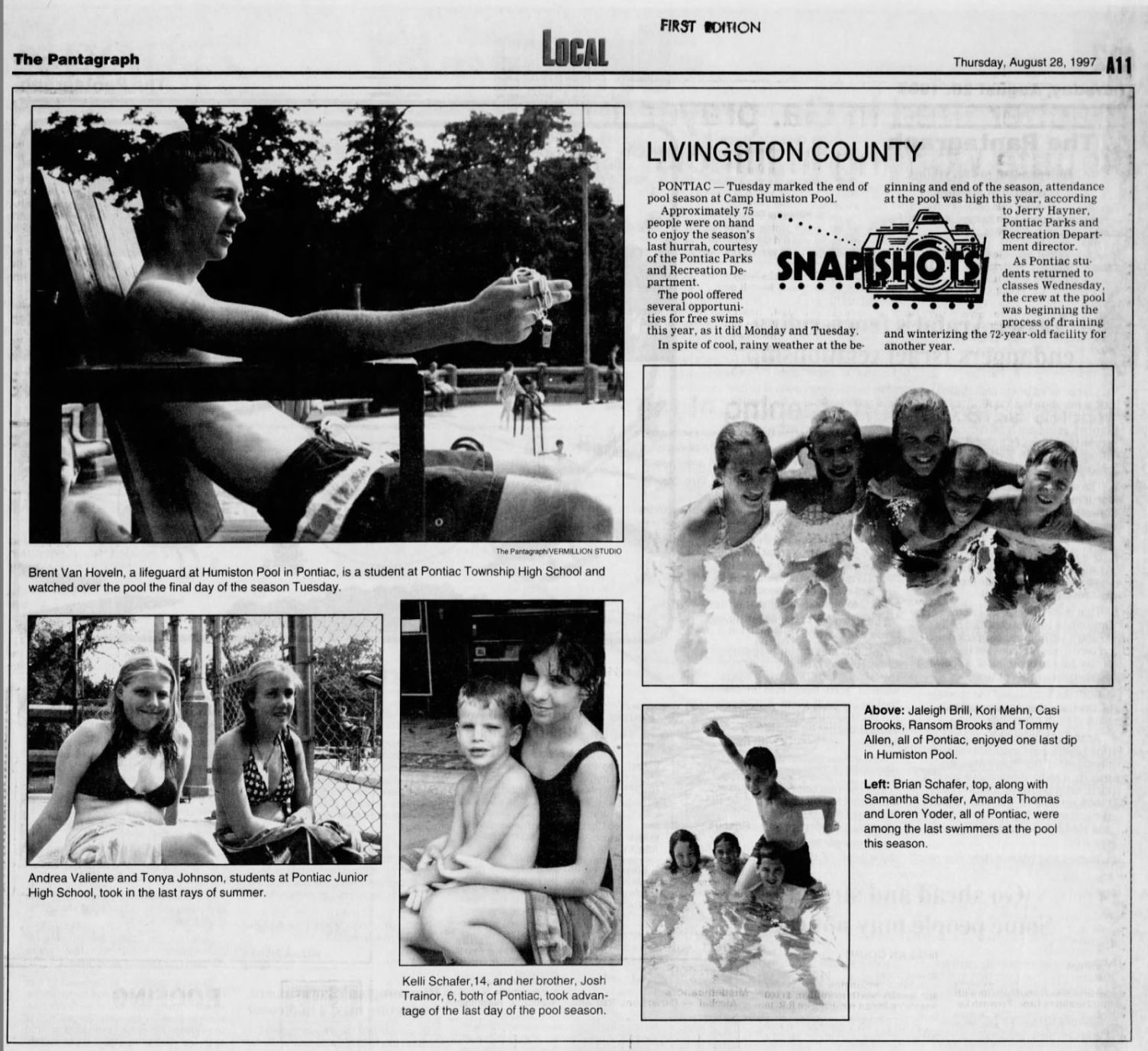 Tuesday marked the end of pool season at Camp Humiston pool